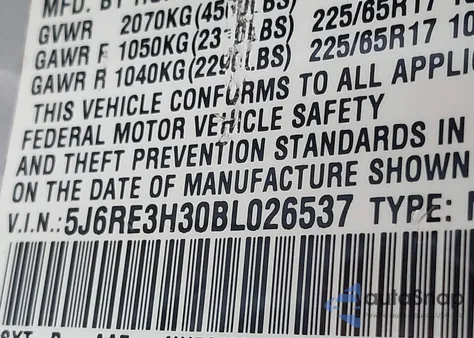 2011 Honda Cr-V Lx z USA, uszkodzony, nr VIN 5J6RE3H30BL026537